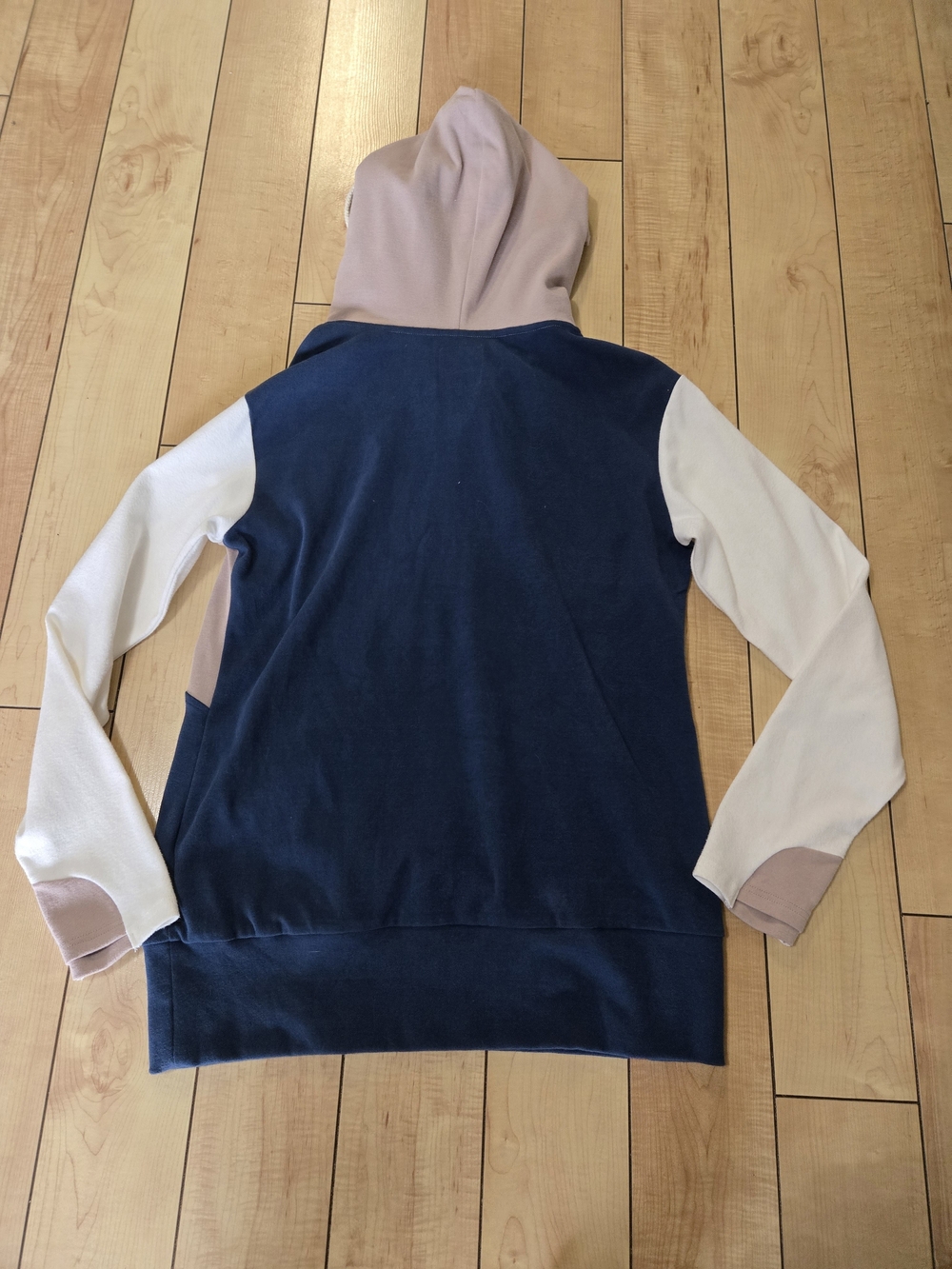 Ampersand Hooded Pullover in Blush, Navy & Cream - Picture 5 of 5